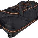 110L/140L Expandable Soft-Sided Foldable Duffle Bag with 2 Rubber Wheels,Packable 32 Rolling Carry-On with Multi-Pockets & Compartments,Black Orange