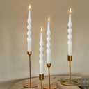 Spiral Taper Candle White Twisted Candlesticks 4 PCS Long Candle Sticks Unscented Tapered Candles for Home Dcor Weddings Festive Seasons Holiday (10INCHES)