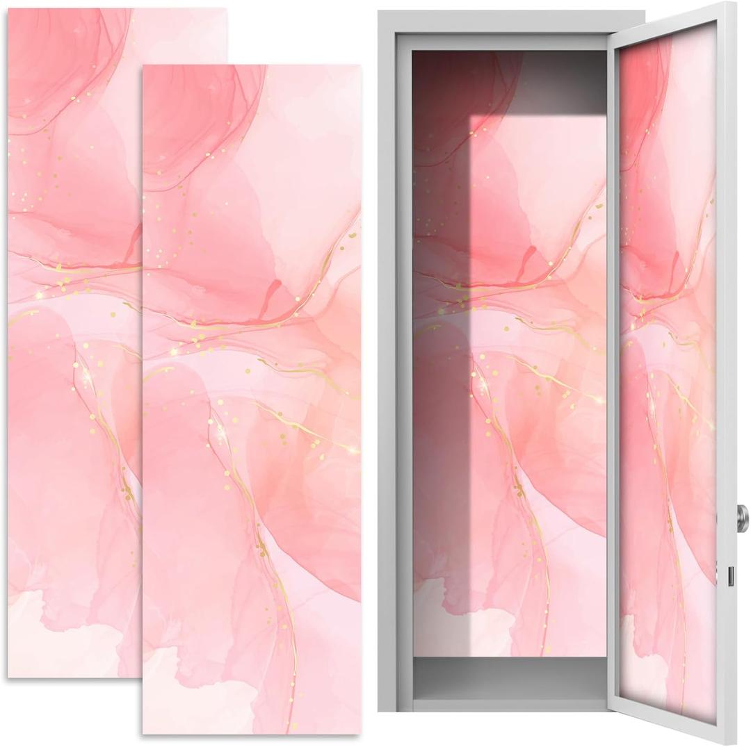 Konohan 2 Pcs School Magnetic Wallpaper for Lockers 12" x 36" Removable Magnetic Wallpaper Decorative Locker Accessories for School University(Marble)