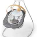 Ingenuity SimpleComfort Compact Baby Swing, Rotating Seat Swings in 3 Directions, 6 Speeds, 8 Melodies & 3 Nature Sounds, Ages 0-9 Months, Up to 20 Pounds - Parker