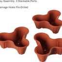 Stacking Planter Tower- 3-Tier Space Saving Flower Pots- Set of 3 Indoor/Outdoor Vertical Herb & Vegetable Garden by Pure Garden (Terracotta Colored)