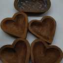 Tioncy 10 Pcs Wooden Dough Bowls - Wood Heart Shaped Hand Carved Paulownia Serving Decorative Bowl Bulk for Home Holding or Making Bread, Fruits, Salad & Candle, 7 Inch