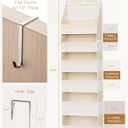 Criusia Over the Door Organizer, 6-Shelf Closet Hanging Storage with 13 Mesh Pockets, 55lbs Capacity Behind the Door Storage for Baby Nursery, Bathroom, Bedroom, and Dorm, Beige