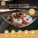 R-kay 6 Pack Extra Large Gold Glitter Serving Bowl - 128 Ounce Gold Plastic Serving Bowls For Entertaining - Plastic Bowls For Salads And Snacks - Disposable bowls For All Occasions