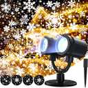 Snowflake Projector Lights Outdoor, Upgrade 2.0 HD Dynamic Christmas Projector Lights Outdoor, IP65 Waterproof Snow Projection Light for Xmas, Holiday, Wedding, Party, Home, Garden Landscape (2 in 1)