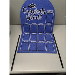 CroBlissful 27 x 16 Inch Graduation Photo Board Picture Frames Wall Decor Collage Display Blue Felt Board for 4 x 3 Inch Photo DIY Picture Holder 2026 Graduation Party Decorations