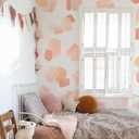 Fabric Wall Stickers, Abstract Pink Watercolor Brush Strokes Wall Decals Peel and Stick, Kid Wall Sticker Decals Art Mural Decor Nursery Wallpaper for Kids Bedroom Living Room Playroom