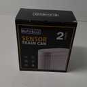 ELPHECO Automatic Motion Sensor Trash Can - 2 Gallon Slimline for Bathroom, Bedroom, Kitchen, Office - White with Gold Trim