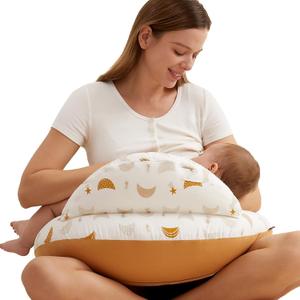 Momcozy Original Standard Size Nursing Pillow - Ergonomic Breastfeeding Pillows with Security Fence for Baby-Adjustable Waist Strap and Removable Cotton CoverStarry Sky