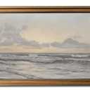 Gold Framed Wall Art Vintage Canvas Wall Art Aesthetic Coastal Landscape Sea Sky Artwork Prints Picture for Living Room Bedroom Farmhouse Bathroom Office Decor, 12x16