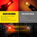 7440 7443 LED Bulb Red,28W 4800LM 600% Brighter,CANBUS Error Free with Cooling Fan,T20 7441 7444 W21W Ideal for Brake Lights & Stop Tail Lights,Rear Turn Signal Light,2-Pack