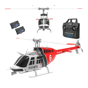 C138 206 Remote Controlled Helicopter Aircraft Plane Drone RC Heli Single Rotor No Ailerons 6CH 6-Axis Gyroscope Altitude Hovering W/ Optical Flow Localization 2Battery for Adults Beginners ( Red）