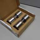 LARS NYSM Salt and Pepper Grinder Set, Manual Salt and Pepper Mills with Adjustable Ceramic Grinder, Design Spice Shaker Set (Stainless Steel)