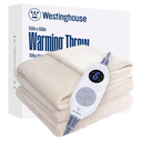 Westinghouse Electric Blanket King, Heated Blanket King Size with 10 Heating Levels and 1 to 12 Hours Heating Time Settings, Flannel to Sherpa Reversible, Machine Washable (90" x 100", Beige)