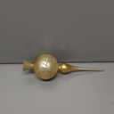 HappySpot Glass Spherical Christmas Tree Topper Finial Christmas Ornaments with Carved Flowers Holiday Indoor Suitable for Home Party Decoration, 9.8inches, Golden