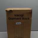 Sakugi Metal Clothes Rack - Double Rod Clothing Rack with Fixed Extension Rod & Universal Wheels, Coat Rack with Built-In Shelf for Closet Organizers and Storage (38.5" x 16.9" x 59.0", Black)