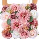 Artificial Flowers, Pink Silk Flowers for DIY Wedding Bouquets, Fake Cake Flowers for Centerpieces,Party, Table,Arrangement, Home Decor