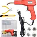 Plastic Welder Kit for Bumper Repair, 800 Staples, Hot Stapler Welding Gun, Plastic Welding Repair Kit with Carry Case, 6 Types Staples, Plastic Repair DIY Tools (Red)