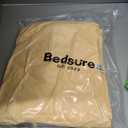 Bedsure California King Comforter Set Yellow - Bed in a Bag Cal King Bedding Set 7 Pieces, GentleSoft Pintuck Bed Set Gift for Family, Pinch Pleat Yellow Comforter with Sheets, Pillowcases & Shams