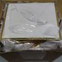 Yeaqee 50 Pcs Mini Metallic Paper Gift Bags with Handles 4x2.75x4.5'' Tiny Small Gift Bags with Thank You Tag for Wedding Graduation Birthday Party Return Gifts Jewelry Business (White,Gold)