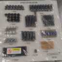 Rolanstar Full Size Bed Frame with Headboard, LED Bed with Bookcase Storage and Charging Station, Metal Platform Bed with Glass Shelves, No Box Spring Needed, Noise-Free, Black