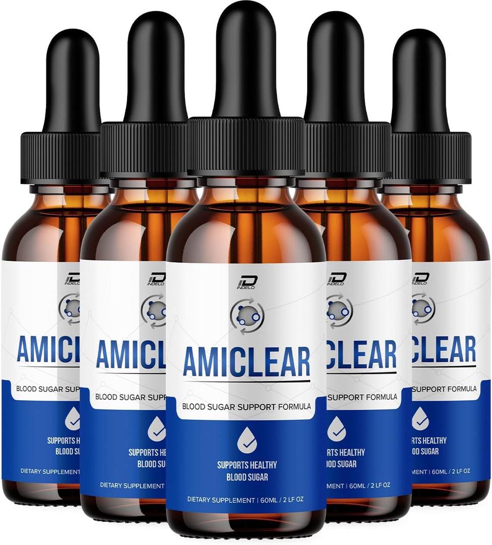 Amiclear Drops Healthy Formula - Dietary Supplement Drops - Extra Strength Amiclear Liquid Drops, Grape Seed, Amiclear Drops Reviews (5 Pack - 300 ML)