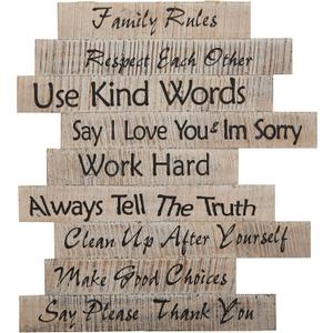 Nearly Natural 25in. Farmhouse Wood Inspirational Wall Art Decor Beige