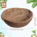 LemonRoad 24 Pcs Natural Coconut Shell Bowl Halves About 2/5 The Size of a Coconut Smooth Bottom for Easy Standing Craft Material Flower Pot Aromatherapy Arrangement Ornament(Hairy)