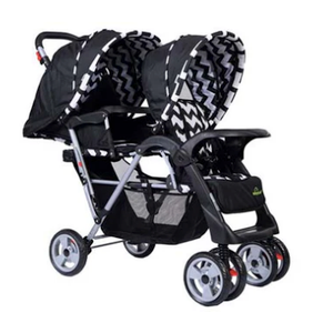 Safe Plus Foldable Twin Baby Double Stroller Kids Jogger Travel Infant Pushchair Black