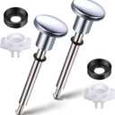 Enhon 2 Set Tub Spout Diverter Repair Kit, Includes 2 x Diverter Valve Stems, 2 x Cup Seals and 2 x Gates, Bathroom Shower Bathtub Leaky Faucet Repair Replacement Parts (Chrome,Classic)