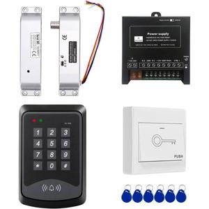 Door Access Control System RFID Keypad Fail Secure Electric Drop Bolt Lock Kit with Exit Button