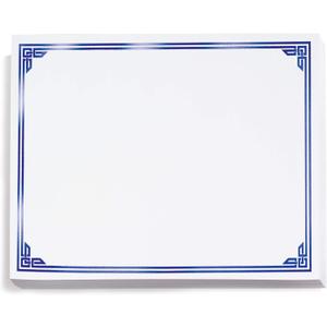 PaperDirect Majestic Specialty Certificates, 50 Sheets 28lb White Paper, 8" x 11", Emossed Blue Foil Accents Border, Perfect for Awards, Students, Employees, Volunteers, Course Completion, Diplomas