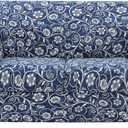 hyha Couch Cover, Loveseat Covers, Floral Pattern, Stretch, Printed, 3 Pieces, Sofa Slipcovers, for 2 Separate Cushion Couch Sofa, Washable Furniture Protector for Dogs(Loveseat, Baroque) (Medium, Blue)