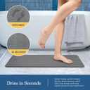 Stone Bath Mat Diatomaceous Earth Non-Slip Shower Mat Super Absorbent Grey, 24" x 16"