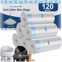120 Count Cat Litter Box Bags Compatible with NeakM1 and Petpiv Autoscooper 11 Open-Top Self-Cleaning Cat Litter Boxes, Heavy Duty Leak-Proof Drawstring Cat Litter Bags, 27" x 13"