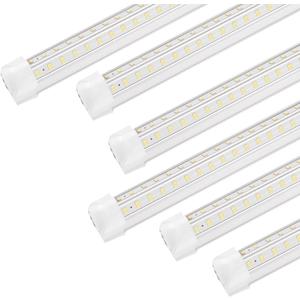 XLNYUUI Led Shop Lights,4FT LED Light 50W 6000K 7000LM Led Daylight, Garage Light, Linkable Clear Cover Integrated V-Shape for Garage Warehouse Workbench Workshop (6-Pack)