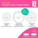 Elk and Friends Kids 7.8 Porcelain Divided Plates with Silicone Sleeves + Lids | Suitable for Babies/Kids/Toddlers | Microwave & Dishwasher Safe | Non Slip | Snack Dishes