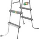 YUEWO 36" 2-Step Steel Frame Above Ground Swimming Pool Ladder with Non-Slip Plastic Steps for Entry and Exit System Swim Pools