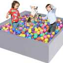 Foam Ball Pit for Toddlers - CALEPTONG 47.2" x 47.2" x 13.8" Large Square Ball Pits for Kids, Soft Baby Playpen Ball Pool Without Balls for Children, Gifts for Boys Girls Indoor Outdoor Game