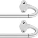 Wrap Around Blackout Curtain Rod 36-88 Inch (3-7.3 Ft), 5/8" Adjustable Curved Window Rod for Room Darkening, Modern Single Drapery Rod for Living Room Windows, Silver, 2 Pack
