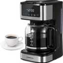 Programmable Drip Coffee Maker 12 Cup, Coffee Machine with Iced Coffee Function, Touch Screen, Regular & Strong Brew, Coffee Pot for Home and Office, Auto Shut-Off Function