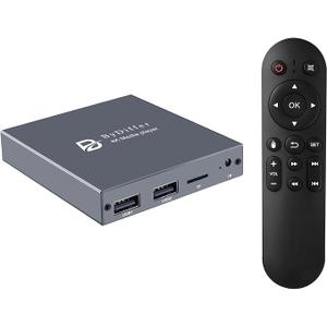 ByDiffer 4K Digital Media Player, TV MP4 Video Player for USB Drive/TF Card, 4K@60Hz Digital Signage HD Media Players with HDMI/AV/Optical, H.265/HEVC, Looping Auto Playback, Grey