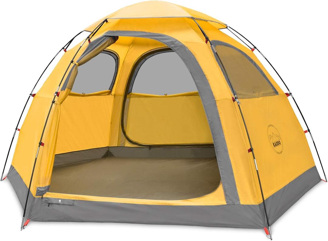 KAZOO Outdoor Camping Tent 4 Person Waterproof Camping Tents Easy Setup Four Man Tent Sun Shade 4 People, 102 inches 102 inches 65"