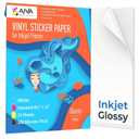 Limia's Care Printable Vinyl Sticker Paper for Inkjet Printer - Glossy White - 15 Self-Adhesive Sheets - Waterproof Decal Paper - Standard Letter Size 8.5"x11"