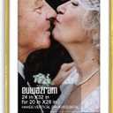 Ornate Gold 24x32 Frame - Single 24 x 32 Poster Frame with Mat for 20x28, Picture Frame for Artwork, Puzzles, Photos and Movie Posters