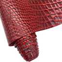Embossed Alligator Synthetic PU Fabric, 12 x 54 inch Crocodile Vinyl Faux Leather Sheets for DIY Crafts Hair Bows Bags Handicrafts-Dark Red