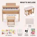Kids Piano Keyboard, 37 Keys Wooden Digital Piano for Kids with Bench