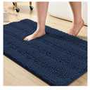Turquoize Bathroom Rugs Shaggy Chenille Bath Rug Non Slip Thick Shaggy Bath Mats for Bathroom Chenille 1-Piece Bath Mat Set, Soft Super Absorbent Shower Rug Washable Mats, 36"x 58", Navy