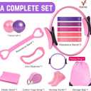 15PCS Pilates Ring and Ball Set -Home Pilates Kit with 14'' & 12'' Rings, 2 Pilates Ball and Ring Kit, Strap, Socks & 5-Level Resistance Bands, Essential Equipment Pilates Kit for Home Workouts
