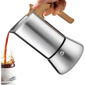 No Coating 12 Cup Moka Pot Thickened 304 Stainless Steel Stovetop Espresso Coffee Maker 600ml 20oz Mocha Percolator Greca Cuban Ideal for Making Rich Authentic Italian Caf